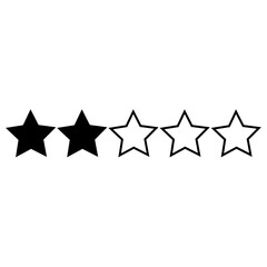 2 Star Customer Review Icon, Simple Icon Vector Design, best used for presentation, application, web and banner