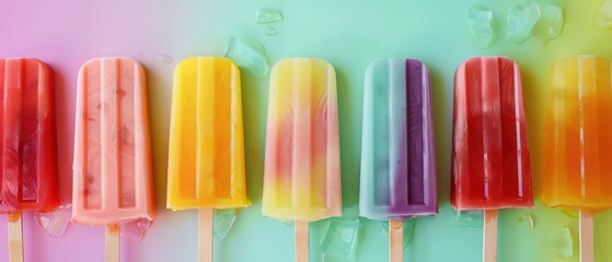 popsicles in an array of colors, evoking the joy of summertime treats and refreshing sweetness