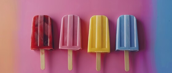 popsicles in an array of colors, evoking the joy of summertime treats and refreshing sweetness