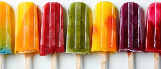 popsicles in an array of colors, evoking the joy of summertime treats and refreshing sweetness
