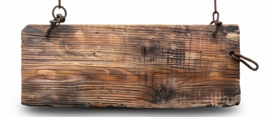 wooden sign board, white background