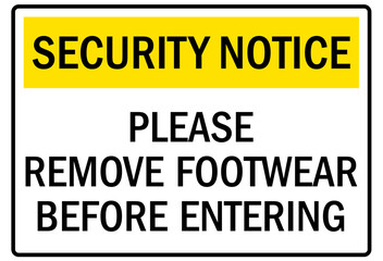 Metal detector sign please remove footwear before entering