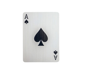 Ace of Spades playing card isolated on white background. Perfect for themes of gambling, gaming, or magic.