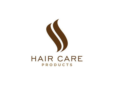 Abstract Hair Wave Logo Letter S isolated on White Background.