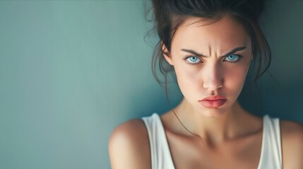 A woman with blue eyes looking at the camera.