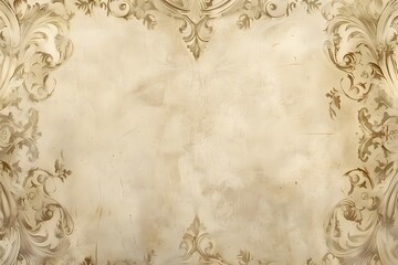 Vintage Parchment Texture with Ornate Border