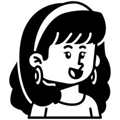 Long hair Woman Black Fill Icon