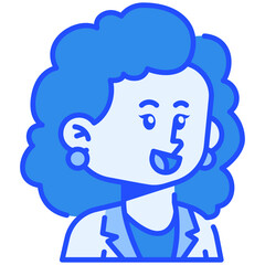 Businesswoman Blue Color Icon