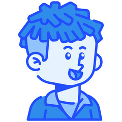 dreadlocks hair man Blue Color Icon