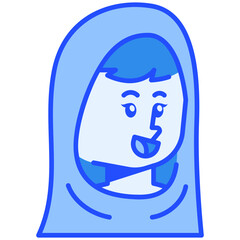 Hijab Woman Blue Color Icon