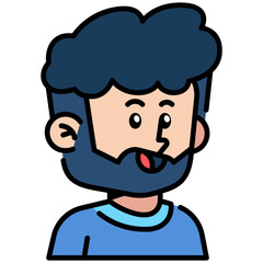 Beard Man Filled line Icon