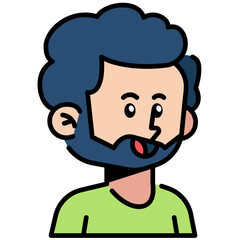 Man With Beard Filled line Icon