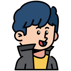 Man with jacket Filled line Icon