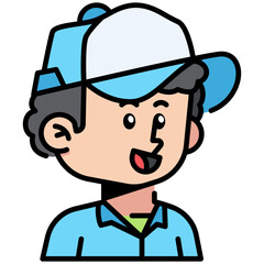 Man with Cap Filled line Icon
