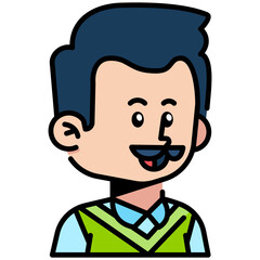 Mustache man Filled line Icon