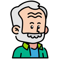 Old Man Filled line Icon