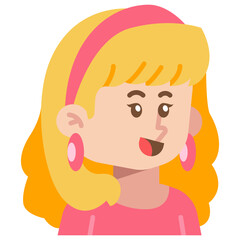 Long hair Woman Flat Icon