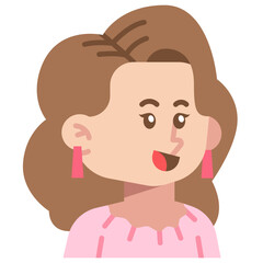Long hair woman Flat Icon