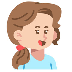 Obraz premium Long hair ponytail woman Flat Icon