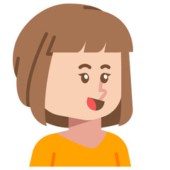 Short Hair woman Flat Icon