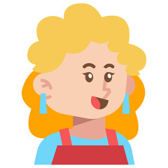Waiter woman Flat Icon