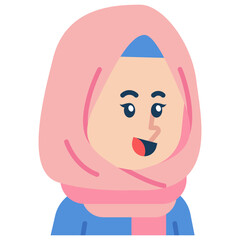 Woman Hijab Flat Icon