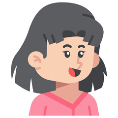 Woman with short Hair Flat Icon