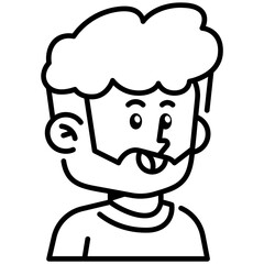 Beard Man Line Icon