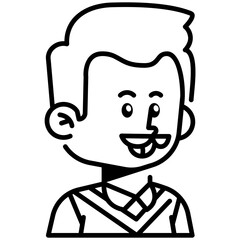 Mustache man Line Icon