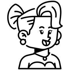 Woman Actress Line Icon