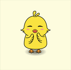 cute baby chick vector design illustration line art. suitable for mascot, sticker, mug, coloring book, etc. Eps 10