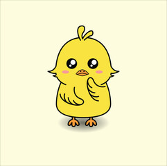 cute baby chick vector design illustration line art. suitable for mascot, sticker, mug, coloring book, etc. Eps 10