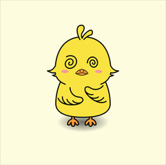 cute baby chick vector design illustration line art. suitable for mascot, sticker, mug, coloring book, etc. Eps 10
