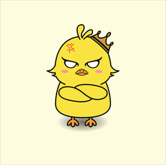 cute baby chick vector design illustration line art. suitable for mascot, sticker, mug, coloring book, etc. Eps 10