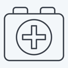 Icon First Aid kit. related to Rugby symbol. line style. simple design illustration