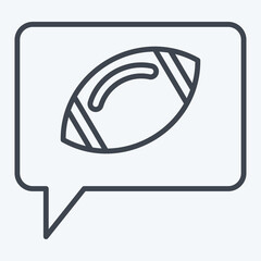 Icon Speech Bubble. related to Rugby symbol. line style. simple design illustration