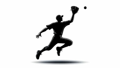 Fototapeta na wymiar Shadow of a baseball player
