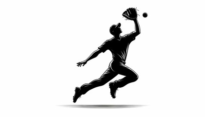 Fototapeta na wymiar Shadow of a baseball player