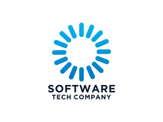 Circle Spiral Logo Vector Illustration .Technology round Logo.