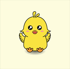 cute baby  chick vector design illustration line art. Suitable for sticker, mascot, coloring book, t-shirt, etc. Eps10