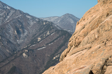 View of the snow-covered mountains
