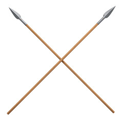 Spear Melee Weapon Isolated on White Background. 3D Illustration. File with Clipping Path.