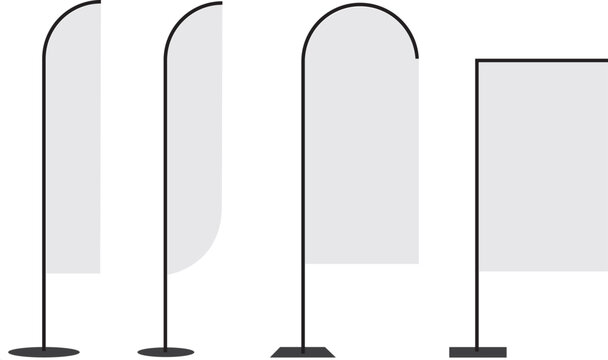 Beach flag mockup for advertising brand products.