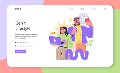 Gen Y Lifestyle concept. Vector illustration.