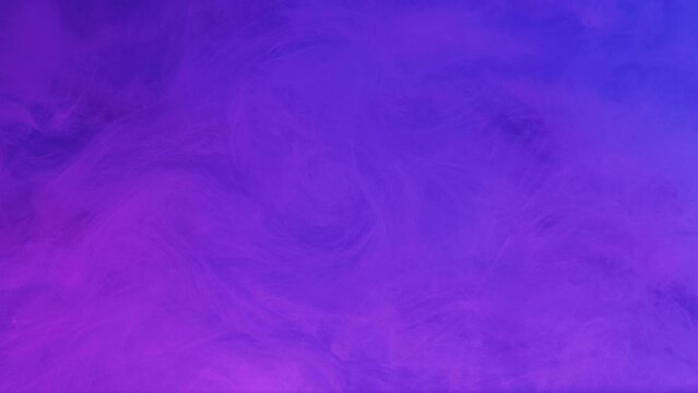 Smoke swirl. Paint water blend. Defocused neon pink blue color glowing steam floating wave motion abstract art background with free space.