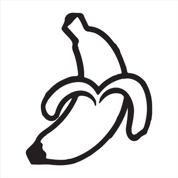 recommend clip art: Banana silhouette vector illustration with White Background