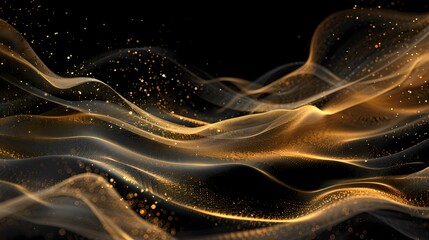 Obraz premium Digital gold flowing sand abstract graphic poster background