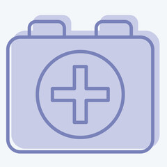 Obraz premium Icon First Aid kit. related to Rugby symbol. two tone style. simple design illustration