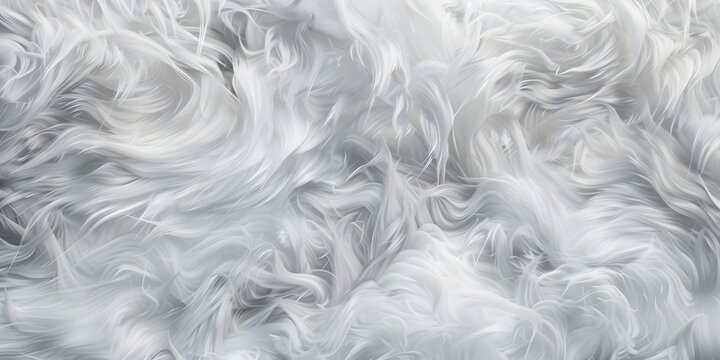 Abstract White Fur Texture with Swirling Patterns