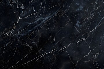 Elegant Black Marble Texture with White Veins